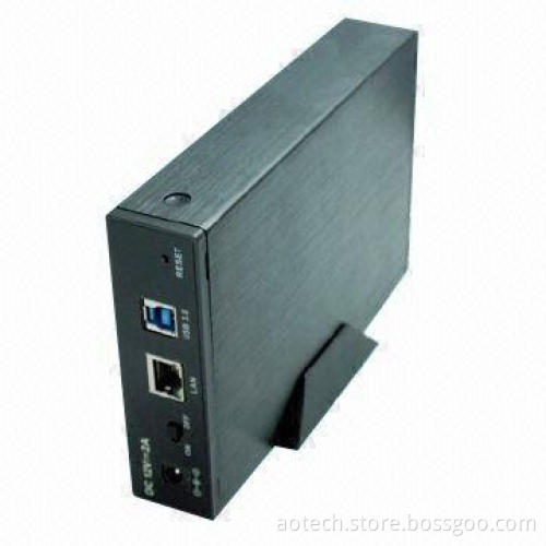 NAS HDD/Wireless Hard Drive Case, Supports Video Play, Music, Photo, 12V/2A External Power Supply